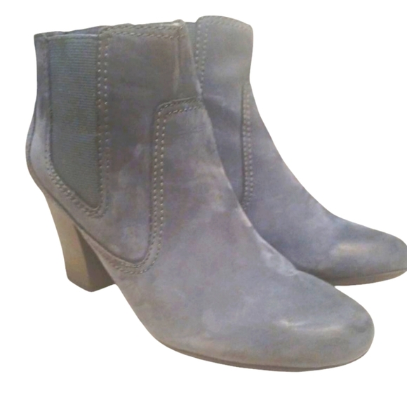 Clarks Blue Suede Ankle Boots Womens Booties Size 8.5 - Picture 6 of 11